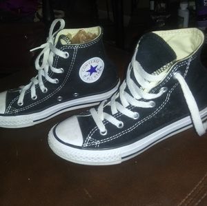 Kids black hightop converse sneakers